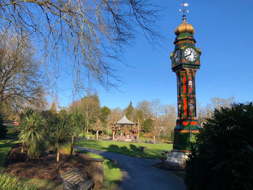 Clock tower in park
